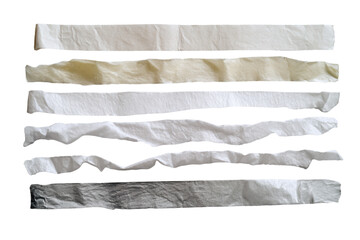 Assorted Torn Paper Strips on Flat Surface