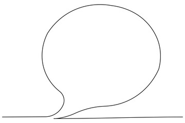 Continuous line art of a chat cloud for communication and social media design
