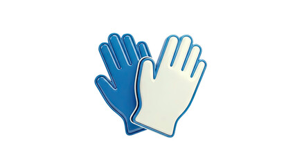 Obraz premium Pair of Blue and White Gloves on White Background