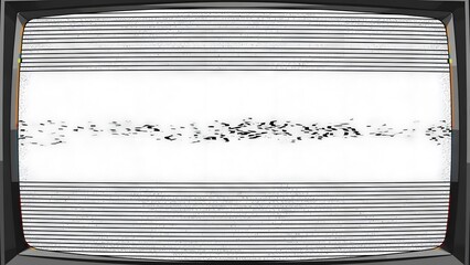 An old television screen displaying white and black static, showing no signal or broadcast.
