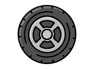 Illustration of a Car Wheel and Tire