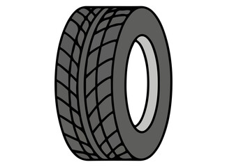 Illustration of a Car Wheel and Tire