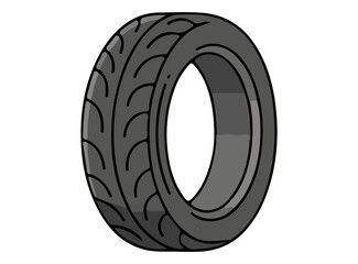 Illustration of a Car Wheel and Tire