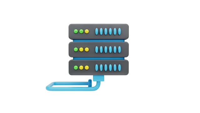 3D Server Rack Icon - Powered by Adobe