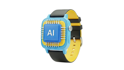 AI Smartwatch with Chip - Technology Concept