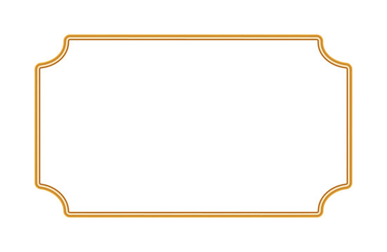 Golden rectangle beveled 3d frames. Vintage shiny picture frame, realistic object mockup for photo frame, ornamental border. Geometric decorative element. Vector for certificate, stamp, vignette