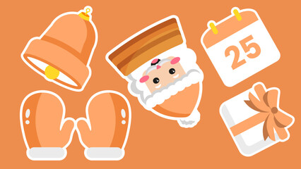 Christmas icons including a bell santa calendar mittens gift 4K pattern video