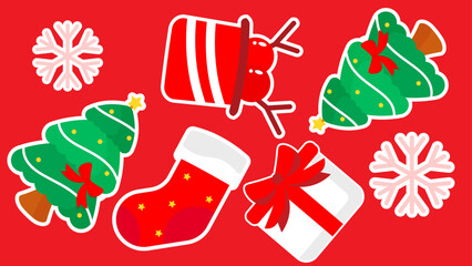 Christmas trees gifts snowflakes reindeer and christmas socks 4K pattern video