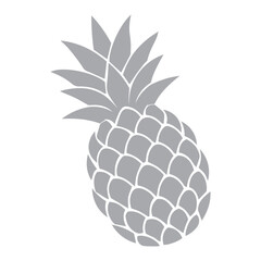 Obraz premium pineapple icon with leaf, tropical fruit isolated on white background