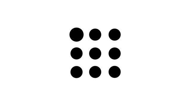 Simple Nine Dot Grid Menu Icon Loading Animation Loop.