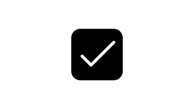 Minimalist Checkbox Ticking Animation on White Background.