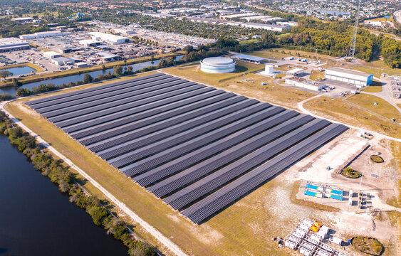 Aerial View of FPL  Solar Power Center Palm Beach County, West Palm Beach, Florida, USA - 01/01/2026