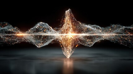 Abstract futuristic image depicting data flow and network visualization in a modern design