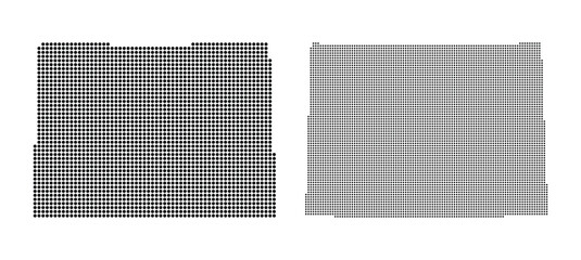 Creative black and grey dotted pattern vector map of Colorado state isolated on white background