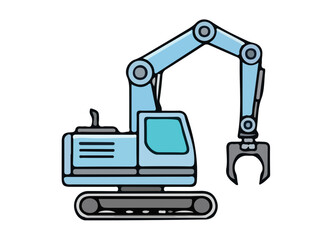 Illustration of a Construction Excavator
