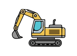 Illustration of a Construction Excavator