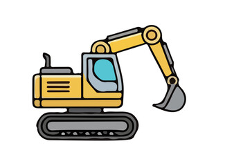 Illustration of a Construction Excavator