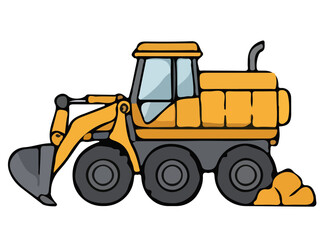 Illustration of a Construction Excavator