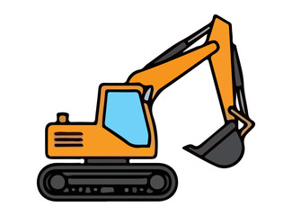 Illustration of a Construction Excavator