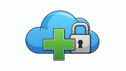 Obraz premium Iconic representation of reinforced cloud security, symbolizing the addition of enhanced data protection and privacy measures for online storage and digital information management