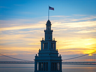 Ferry Building at Sunrise, San Francisco, California