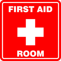 First Aid Room, sticker information sign vector