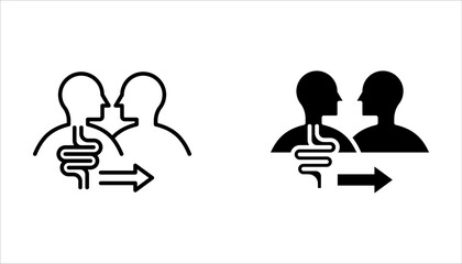 organ transplantation icon set. human organ donation on white background