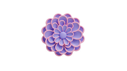 3D Render of a Pastel Purple and Pink Layered Flower