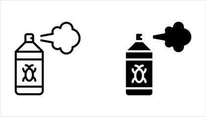 Pesticide icon set, bottle with Bug icon on white background