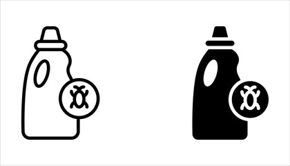 Pesticide icon set, bottle with Bug icon on white background