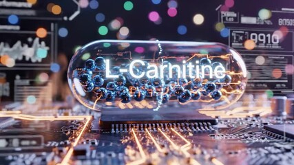 A futuristic digital representation of a molecular structure prominently displaying a chemical compound, surrounded by circuit boards and various data visualizations - Powered by Adobe