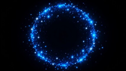 Blue glowing circular sparkles