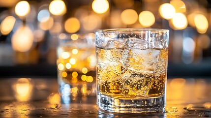 Whiskey on the Rocks - A Classic Drink in a Glass.