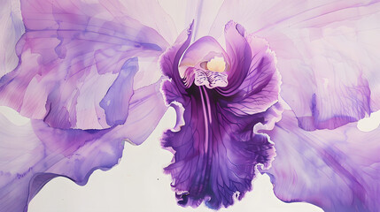 watercolor macro purple orchid detailed petals