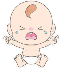 Obraz premium little cute baby boy crying