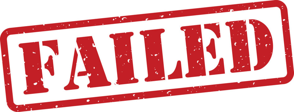 Red failed stamp on white background