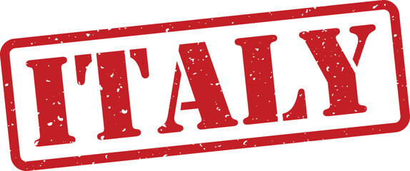 Red Italy stamp with white background