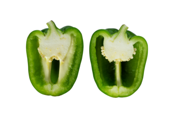 half green bell pepper isolated