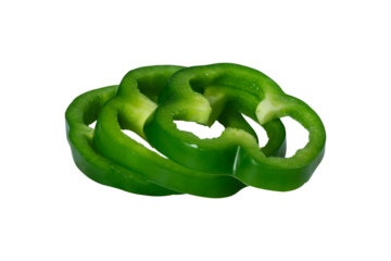 slice of green bell pepper ring isolated