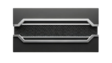 Modern Tech Panel with Metal Accents on White Background