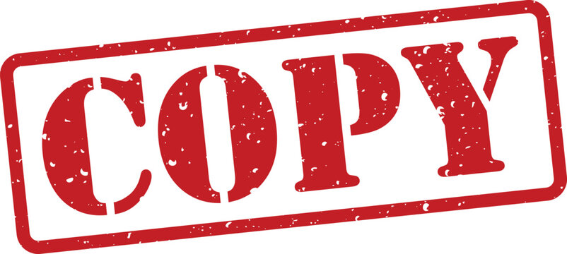 Red rubber stamp with copy text