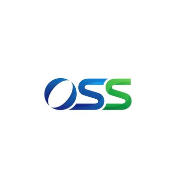 Modern OSS logo design, sleek typography, gradient effects, conveying efficiency and connectivity