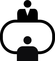 Professional Consultation Icon with Two People at an Oval Table