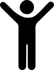 Happy Person with Raised Arms Icon Representing Victory and Success