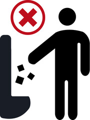 Prohibited Littering Sign for Toilets and Urinals