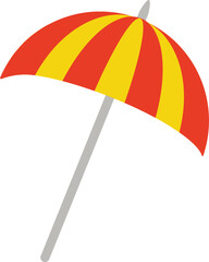 Colorful Striped Beach Umbrella Icon for Summer and Vacation