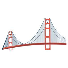 Illustration of the Golden Gate Bridge in San Francisco, California