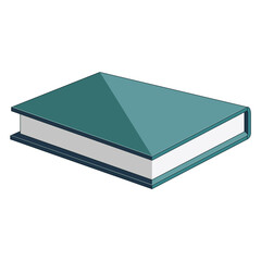 Flat Closed Teal Book Educational