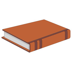 A simple illustration of a closed, brown book