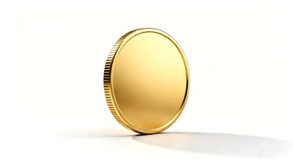 Gold Token with Ridged Edge &ndash; Finance Illustration